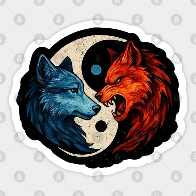 Two sides of the wolf Sticker by WolfChamp